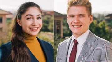 MIT seniors Siranush Babakhanova (left) and Michal Gala have been named 2020 Knight-Hennessy Scholars.Photo courtesy of Knight-Hennessy Scholars.