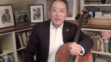 Cellist Yo-Yo Ma performed and spoke at Virtual Solve at MIT. Photo courtesy of MIT Solve.