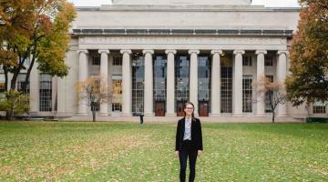 Graduate student Summer Jackson in Killian Court at MIT.Image: Lindsey Michelle Williams