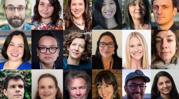 2020-21 Knight Science Journalism Program at MIT Project fellows: (left to right, starting on top row) Jason Bittel, Ashley Belanger, Lindsay Gellman, Roberta Kwok, Lourdes Medrano, Peter Andrey Smith; Katherine Reynolds Lewis, Duy Linh Tu, Nicol...